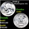 Image 1 : 1948-p Washington Quarter 25c Grades GEM++ Unc