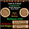 Image 1 : ***Auction Highlight*** Indian cent 1c orig McDonald's Brandt wrapper roll, 1909 end S other end (fc