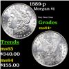 Image 1 : 1889-p Morgan Dollar $1 Grades Choice+ Unc
