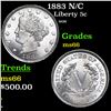 Image 1 : 1883 N/C Liberty Nickel 5c Graded ms66 By SEGS