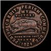 Image 3 : 1824 Boar Rush Hard Times Token  Hard Times Token 1c Grades xf+.