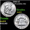 Image 1 : 1961-d Franklin Half Dollar 50c Grades Choice Unc