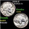 Image 1 : 1938-d Buffalo Nickel 5c Grades Choice Unc