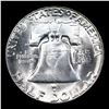 Image 3 : 1953-s Franklin Half Dollar 50c Grades Select+ Unc