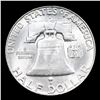 Image 3 : 1960-d Franklin Half Dollar 50c Grades Choice+ Unc