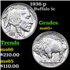 1936-p Buffalo Nickel 5c Grades GEM+ Unc