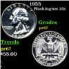 Image 1 : Proof 1955 Washington Quarter 25c Grades GEM++ Proof