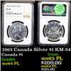 Image 1 : NGC 1963 Canada Silver $1 KM-54 Graded ms64 PL By NGC