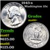 Image 1 : 1943-s Washington Quarter 25c Grades GEM++ Unc