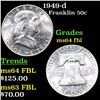 Image 1 : 1949-d Franklin Half Dollar 50c Grades Choice Unc FBL
