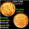 Image 1 : 1909 VDB Lincoln Cent 1c Grades GEM+ Unc RD