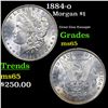 Image 1 : 1884-o Morgan Dollar $1 Grades GEM Unc