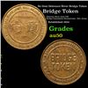 Image 1 : No Date Deleware River Bridge Token Grades AU, Almost Unc