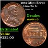 Image 1 : 1982 Lincoln Cent Mint Error 1c Grades Choice Unc RB