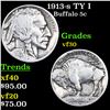 Image 1 : 1913-s TY I Buffalo Nickel 5c Grades vf++