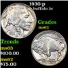 Image 1 : 1930-p Buffalo Nickel 5c Grades Select Unc
