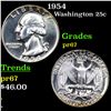 Image 1 : Proof 1954 Washington Quarter 25c Grades GEM++ Proof