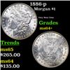 Image 1 : 1886-p Morgan Dollar $1 Grades Choice+ Unc
