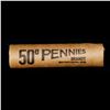 Image 2 : ***Auction Highlight*** Indian cent 1c orig McDonald's Brandt wrapper roll, 1909 end S other end (fc