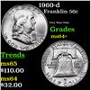 Image 1 : 1960-d Franklin Half Dollar 50c Grades Choice+ Unc