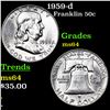 Image 1 : 1959-d Franklin Half Dollar 50c Grades Choice Unc