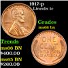 Image 1 : 1917-p Lincoln Cent 1c Grades GEM+ Unc BN