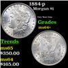 Image 1 : 1884-p Morgan Dollar $1 Grades Choice+ Unc
