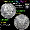 Image 1 : ***Auction Highlight*** 1892-p Morgan Dollar $1 Graded Choice Unc By USCG (fc)