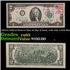Image 1 : 1976 $2 Federal Reserve Note 1st Day of Issue, with July 4 1976 Stamp Grades Gem CU