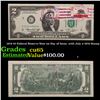 Image 1 : 1976 $2 Federal Reserve Note 1st Day of Issue, with July 4 1976 Stamp Grades Gem CU
