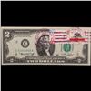 Image 2 : 1976 $2 Federal Reserve Note 1st Day of Issue, with July 4 1976 Stamp Grades Gem CU