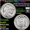 Image 1 : ***Auction Highlight*** 1936 Gettysburg Old Commem Half Dollar 50c Graded ms64+ BY SEGS (fc)