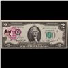 Image 2 : 1976 $2 Federal Reserve Note 1st Day of Issue, with Stamp Grades Gem CU