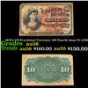 Image 1 : 1870's US Fractional Currency 10¢ Fourth Issue Fr-1259 Grades Choice AU/BU Slider