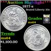 Image 1 : ***Auction Highlight*** 1877-s Seated Liberty Quarter 25c Graded Choice Unc BY USCG (fc)