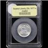 Image 4 : ***Auction Highlight*** 1877-s Seated Liberty Quarter 25c Graded Choice Unc BY USCG (fc)