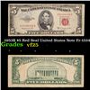 Image 1 : 1953B $5 Red Seal United States Note Fr-1534 Grades vf+