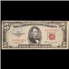 Image 2 : 1953B $5 Red Seal United States Note Fr-1534 Grades vf+