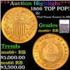 Image 1 : ***Auction Highlight*** 1866 Two Cent Piece TOP POP! 2c Graded ms66+ RB BY SEGS (fc)