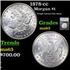 Image 1 : 1878-cc Morgan Dollar $1 Graded ms63 By SEGS