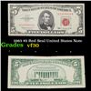 1963 $5 Red Seal United States Note Grades vf++