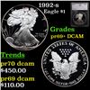 Image 1 : Proof 1992-s Silver Eagle Dollar $1 Graded pr69+ DCAM By SEGS