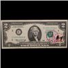 Image 2 : 1976 $2 Federal Reserve Note 1st Day of Issue, with Stamp Grades Choice AU/BU Slider