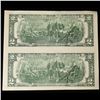 Image 3 : Sheet of 2 1995 $2 Green Seal Federal Reserve Notes (Atlanta, GA) Grades cu