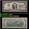 Image 1 : 1976 $2 Federal Reserve Note 1st Day of Issue, with Stamp Grades Gem CU