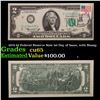 Image 1 : 1976 $2 Federal Reserve Note 1st Day of Issue, with Stamp Grades Gem CU
