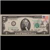 Image 2 : 1976 $2 Federal Reserve Note 1st Day of Issue, with Stamp Grades Gem CU