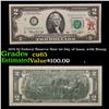 Image 1 : 1976 $2 Federal Reserve Note 1st Day of Issue, with Stamp Grades Gem CU