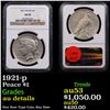 Image 1 : NGC 1921-p Peace Dollar $1 Graded au50 By NGC