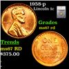 Image 1 : 1958-p Lincoln Cent 1c Graded ms67 rd By SEGS